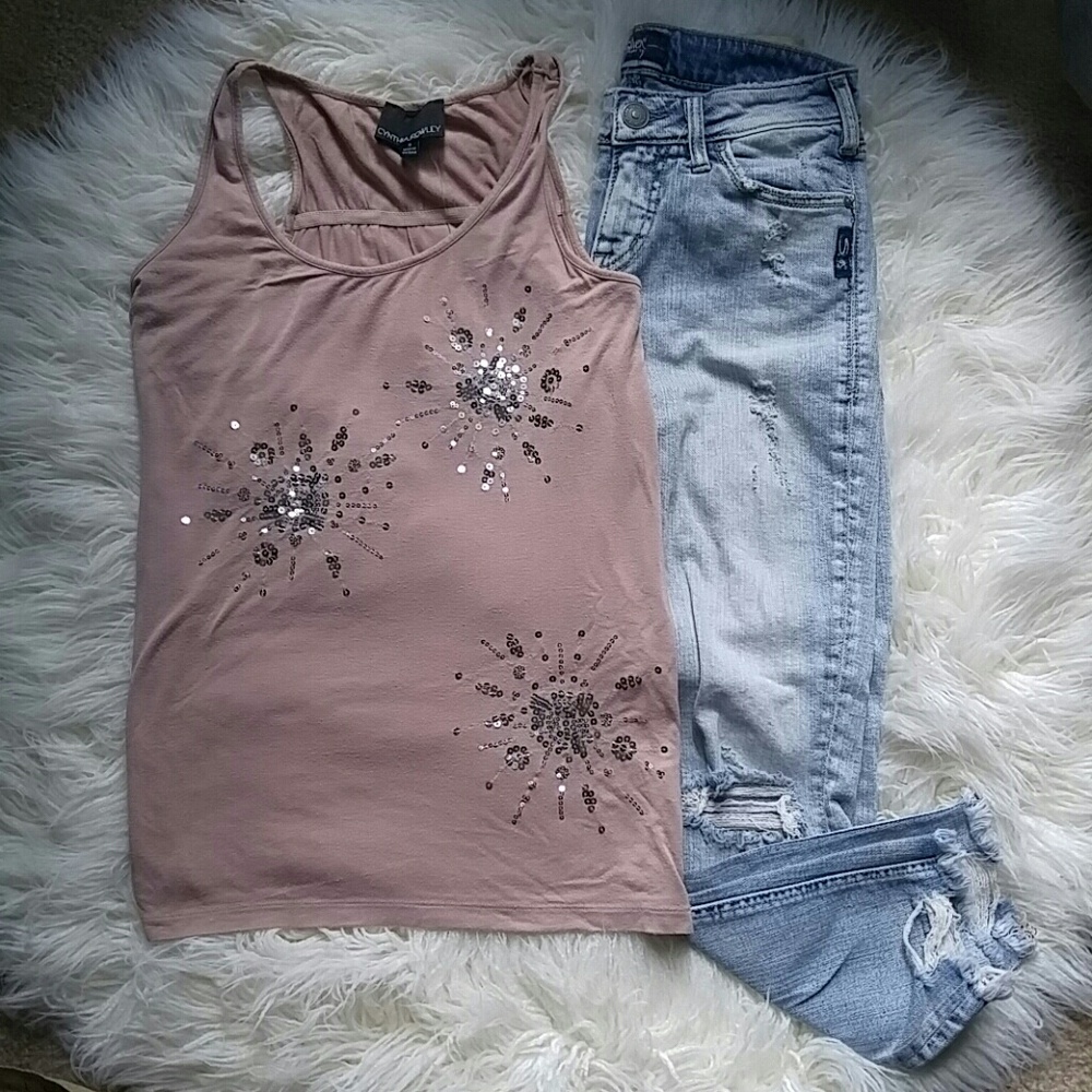 Cynthia Rowley Mauve sequin tank